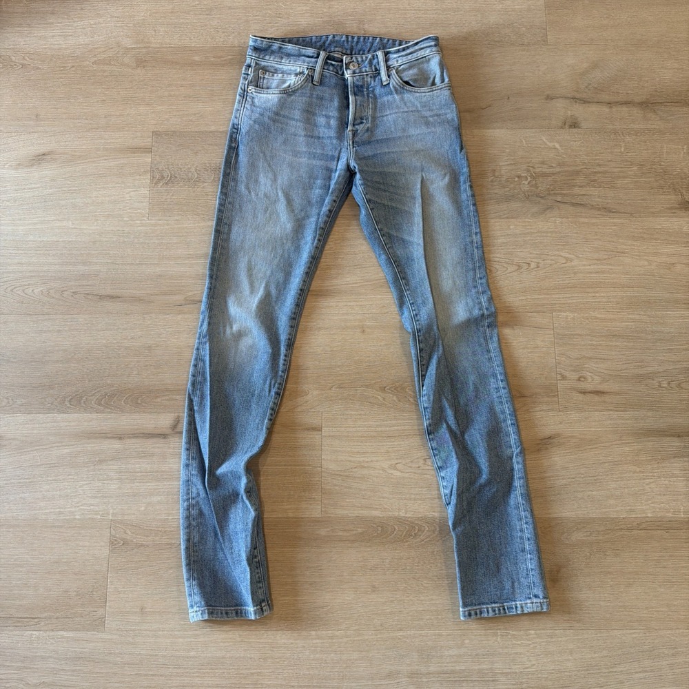Buck Mason Jeans Mens 29x34 Button Fly Maverick Slim Double Dipped Denim Stretch